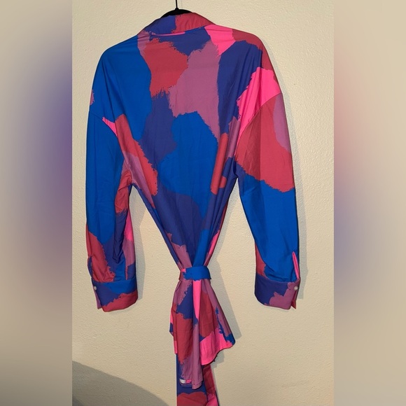 SHEIN Curve Women’s Celure Plus Colorblock Button Front Belted Dress Size 2XL - Picture 4 of 8